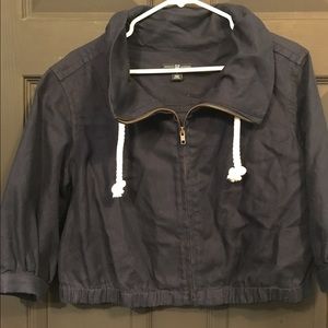 Navy Gap zip front jacket- 1/2 sleeves